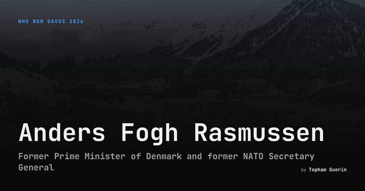 Anders Fogh Rasmussen | Who Won Davos 2026
