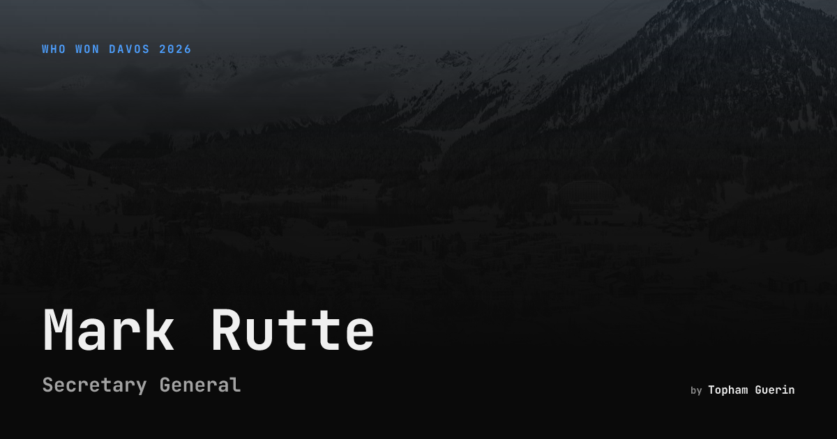 Mark Rutte | Who Won Davos 2026